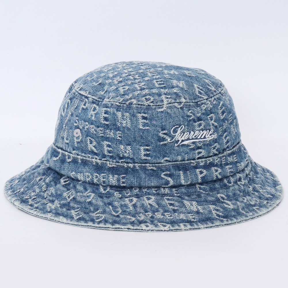 Supreme Warp Jacquard Logos Denim Crusher "Blue"