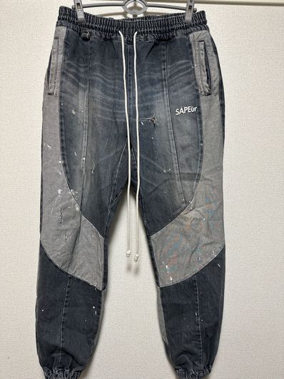 SAPEur DENIM TRACK PANTS "Black"