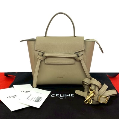 CELINE セリーヌ ベルトバッグ ピコ レザー ショルダーバッグ ベージュ
45363
