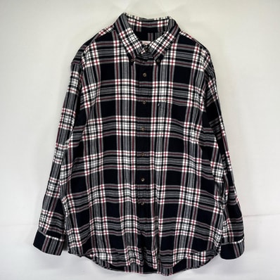 古着 ブルックスブラザーズ Brooks Brothers 長袖シャツ ボタンダウン 胸ポケット ネピスタグ L ブラック系 チェック メンズ