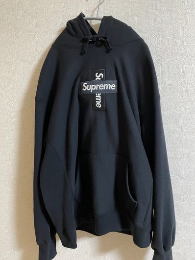 Supreme Cross Box Logo Hooded Sweatshirt "Black"