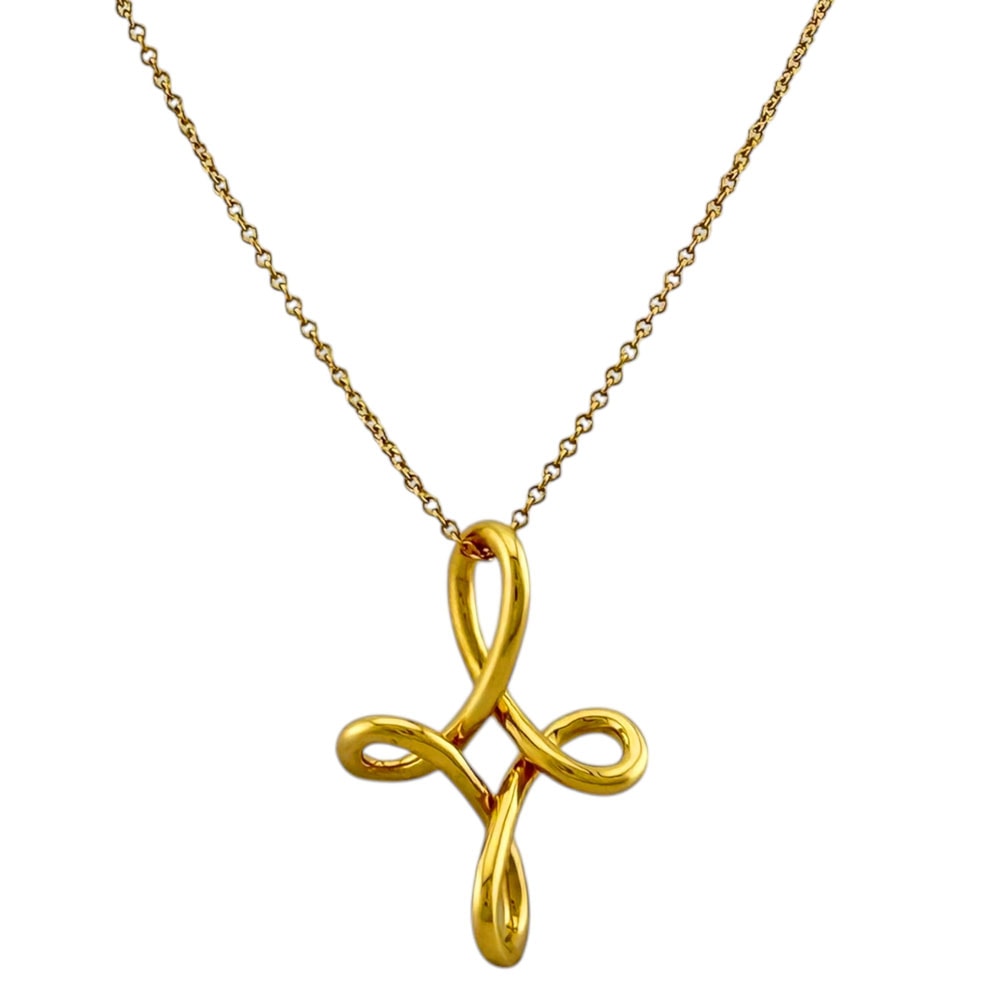 ティファニー インフィニティクロス ネックレス 18金 K18イエローゴールド レディース TIFFANY&Co.  中古