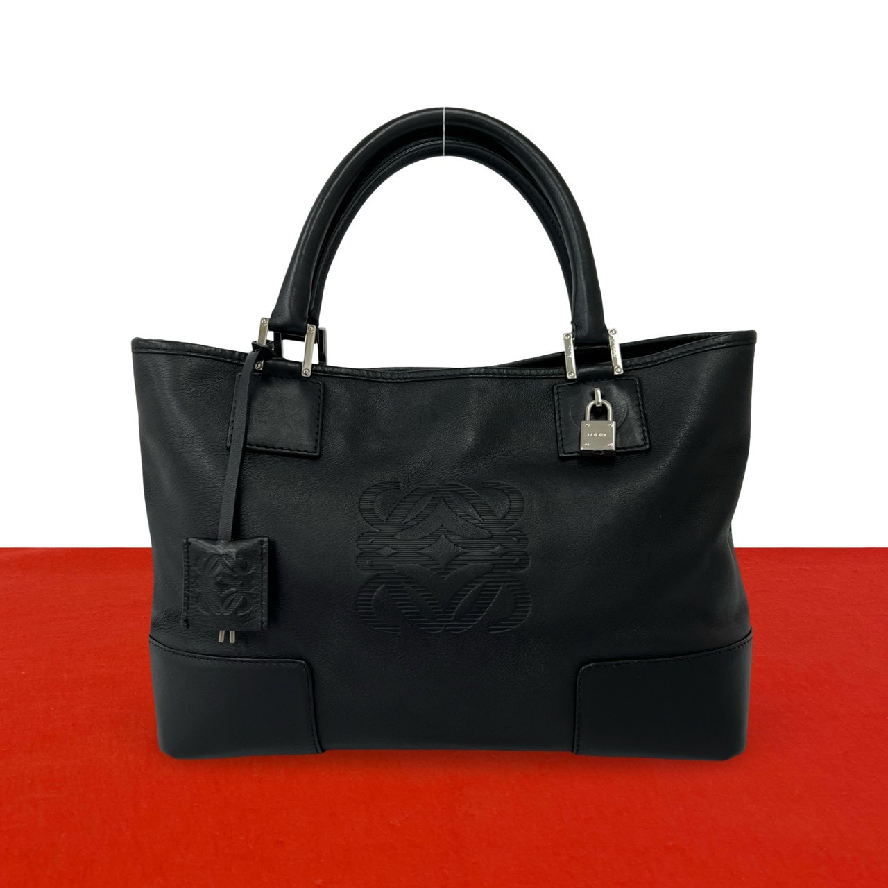 LOEWE ロエベ アナグラム ロゴ レザー ハンドバッグ ブラック
 78365