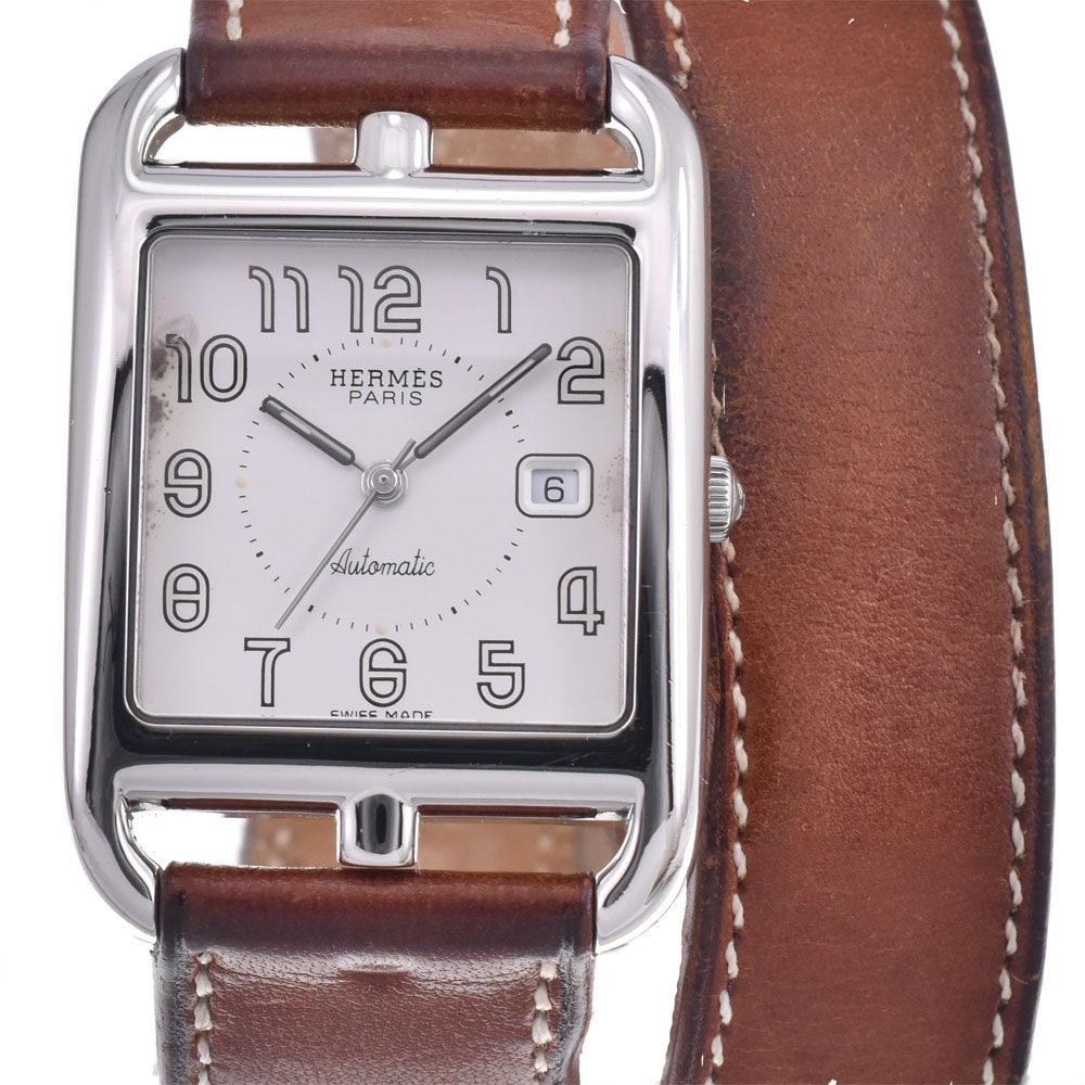 エルメス HERMES CC1.710 ケープコッド ドゥブルトゥール シルバー 自動巻き メンズ 腕時計 K#147458