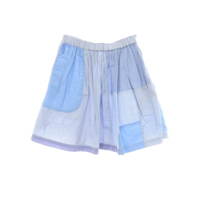 【中古】コムデギャルソンシャツ COMME des GARCONS SHIRT 2010年春夏 コットン パッチワーク ミニスカート ブルー系【サイズS】【レディース】