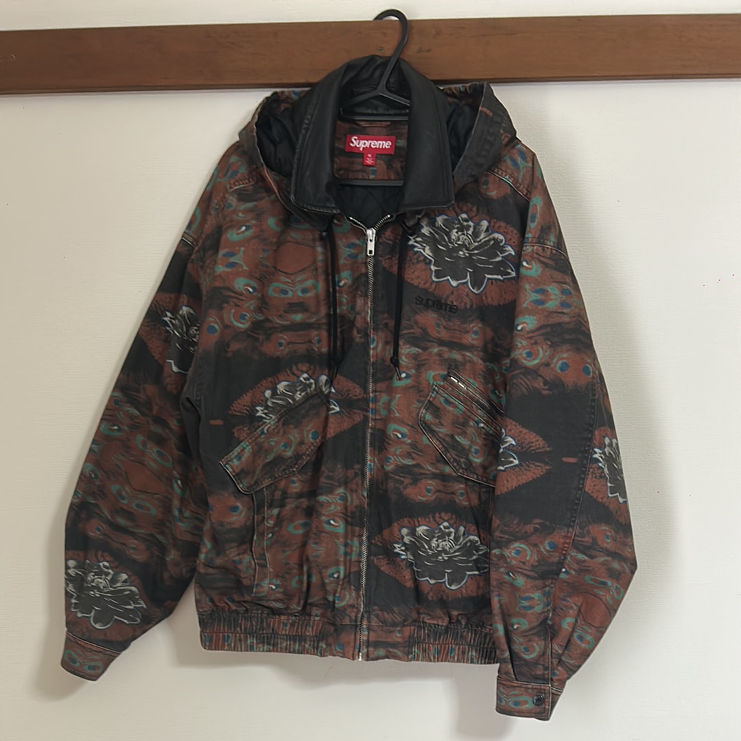 Supreme Leather Collar Utility Jacket "Peacock"