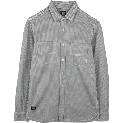 古着 ステューシー STUSSY Dickies 長袖 コットンストライプシャツ メンズS相当/eaa652157