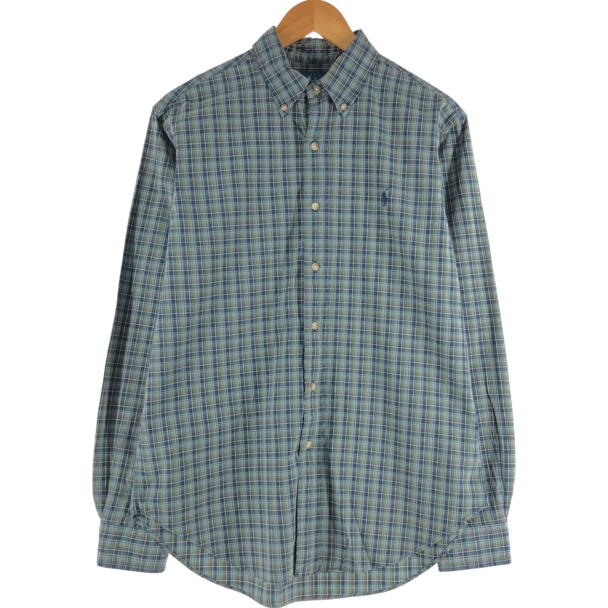 古着 ラルフローレン Ralph Lauren CLASSIC FIT 長袖 ボタンダウンチェックシャツ メンズM相当/eaa539068