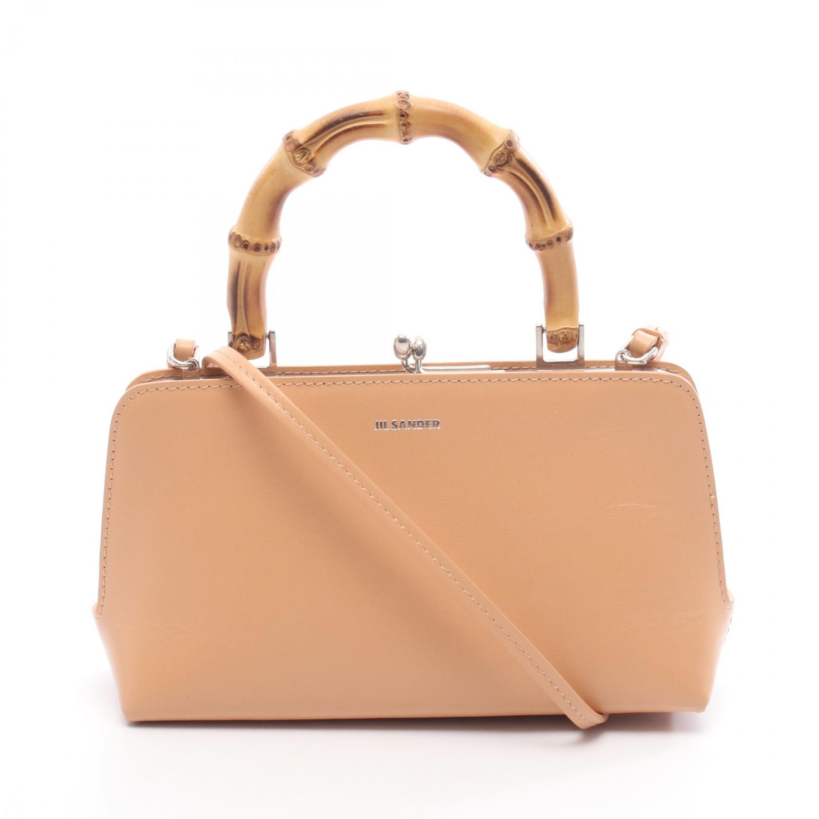 ジルサンダー JIL SANDER GOJI MINI ゴジ ミニ バンブー ハンドバッグ バッグ レザー レディース ベージュ系 【中古】