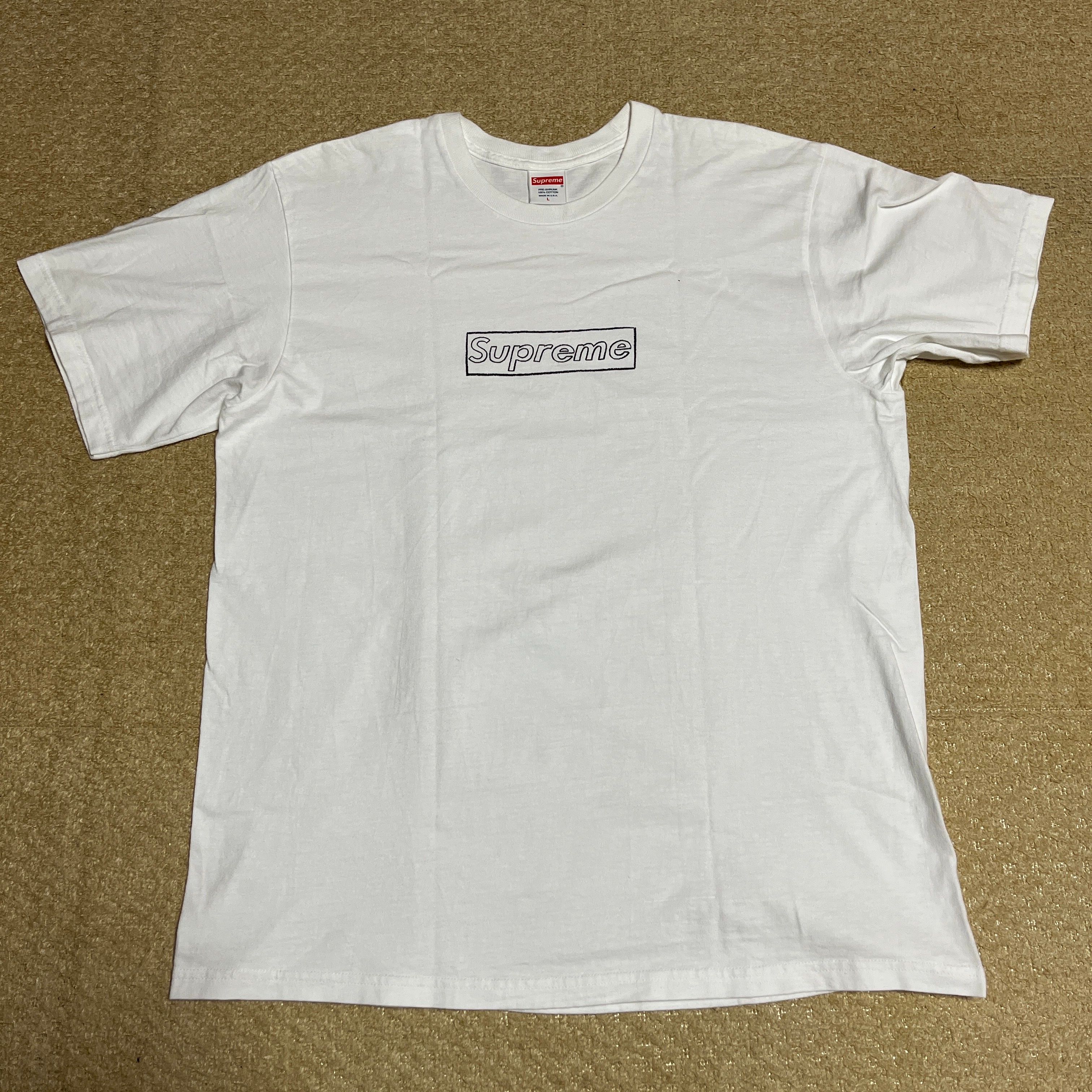 Supreme KAWS Chalk Logo Tee "White"