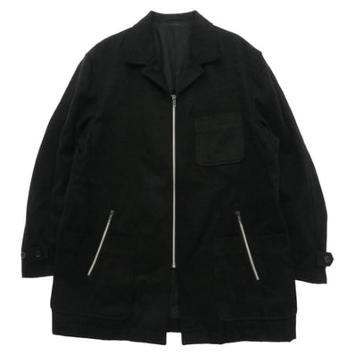 COMME des GARCONS HOMME コムデギャルソンオム 田中オム 90s ヴィンテージオム アーカイブ AD1996 HJ-080790 ウール ジップアップ ジャケット ブラック系【中古】