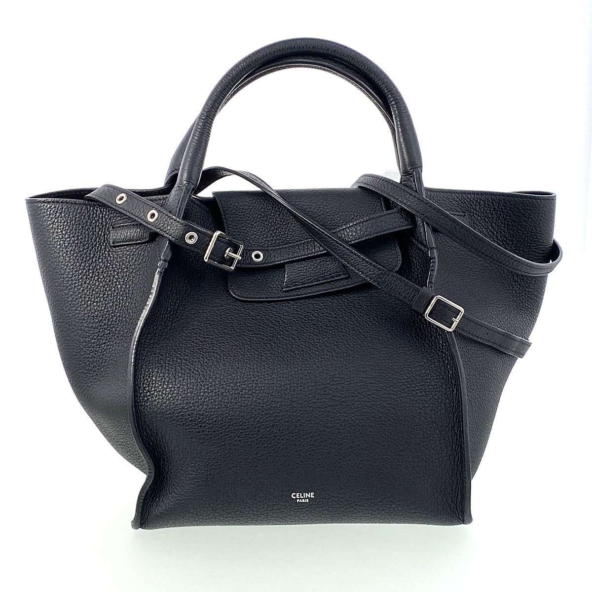 CELINE セリーヌ ビッグバッグ スモール ハンドバッグ 183313A4T レザー ブラック レディース【中古】