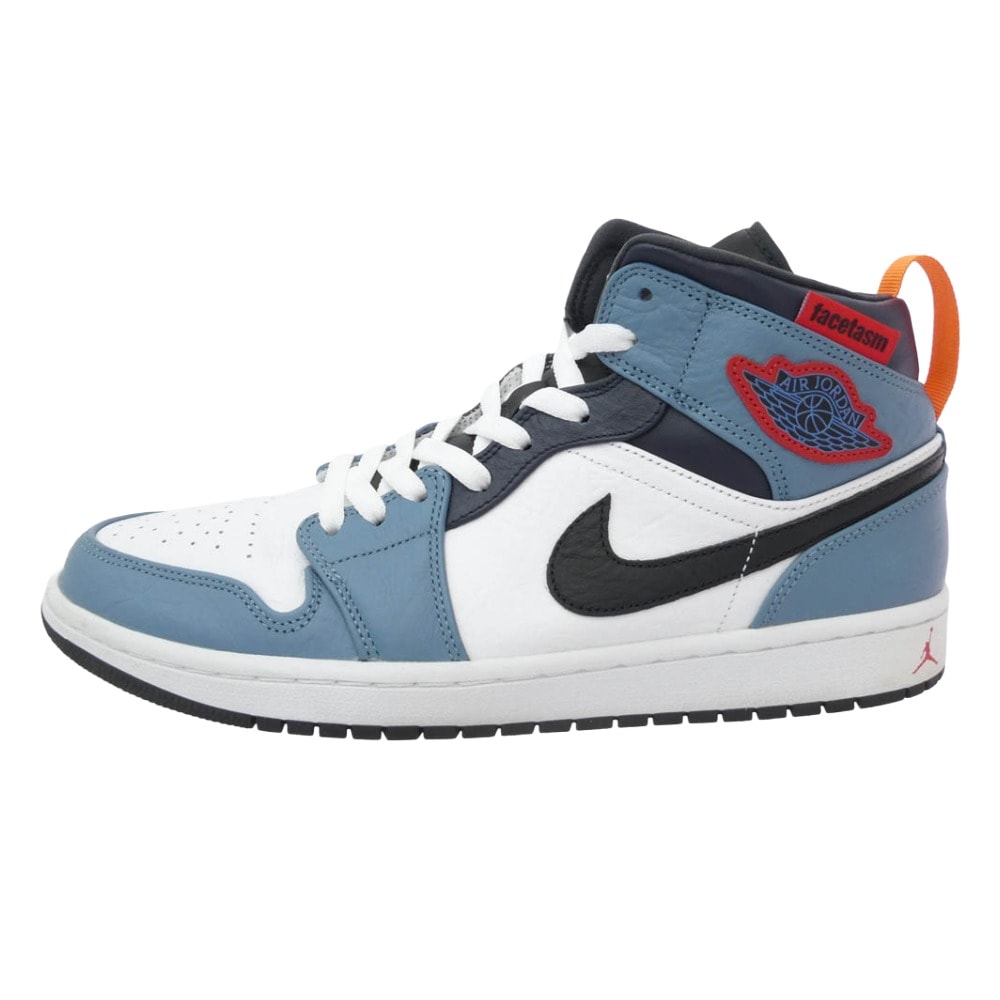 NIKE ナイキ スニーカー CU2802-100 Air Jordan 1 Mid White Navy  エアジョーダン1 ミッド ホワイト ネイビー ミドルカット スニーカー ホワイト系 ライトブルー系 29cm【中古】