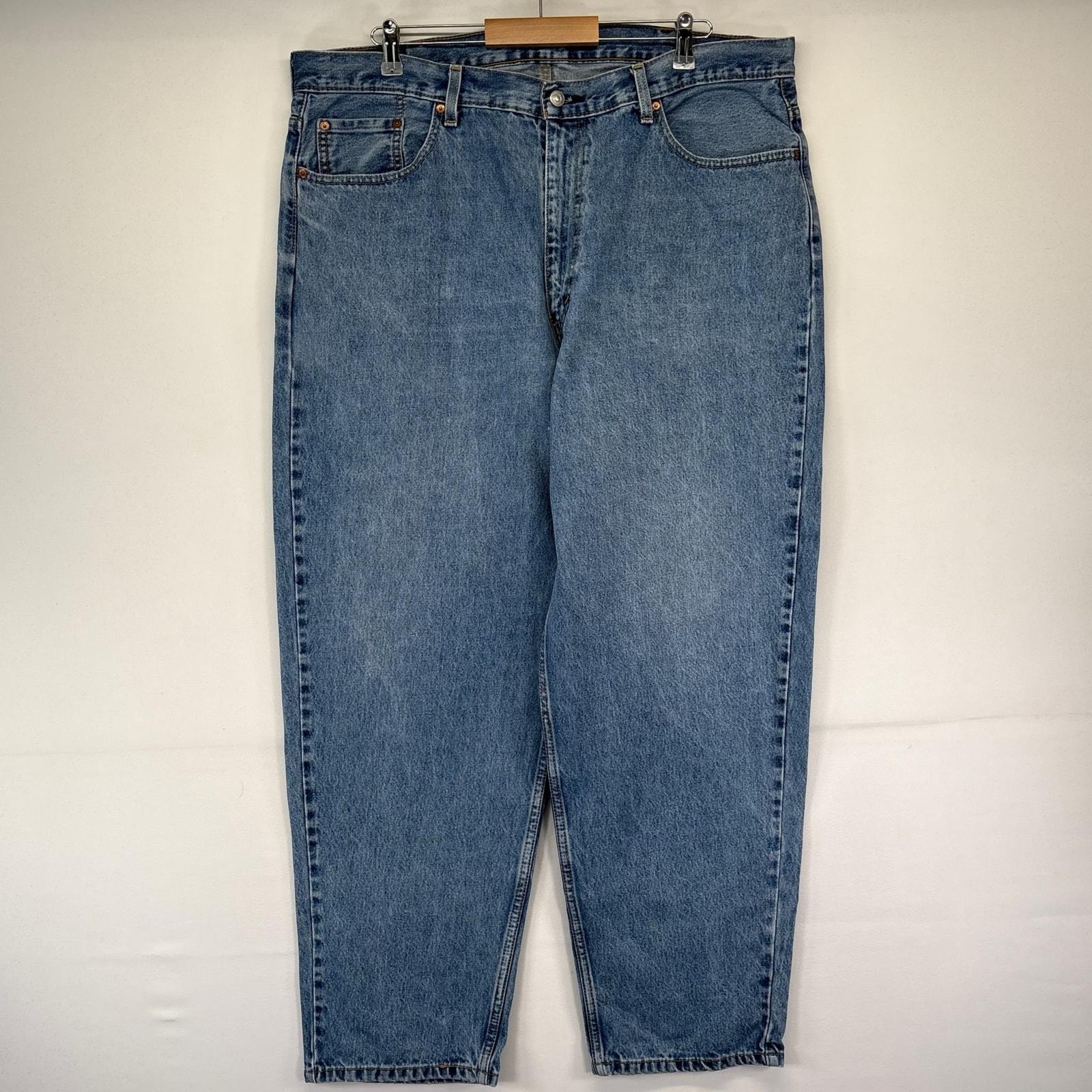 古着 リーバイス Levi's デニム パンツ テーパード 大きいサイズ バギー ジーパン w42 L32  ブルー系 メンズ
