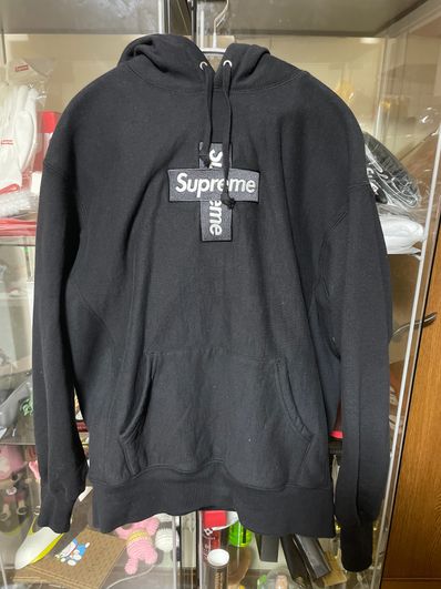 Supreme Cross Box Logo Hooded Sweatshirt "Black"