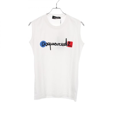 ディースクエアード DSQUARED2 ロゴプリント タンクトップ 衣料品 トップス コットン レディース ホワイト系 【中古】