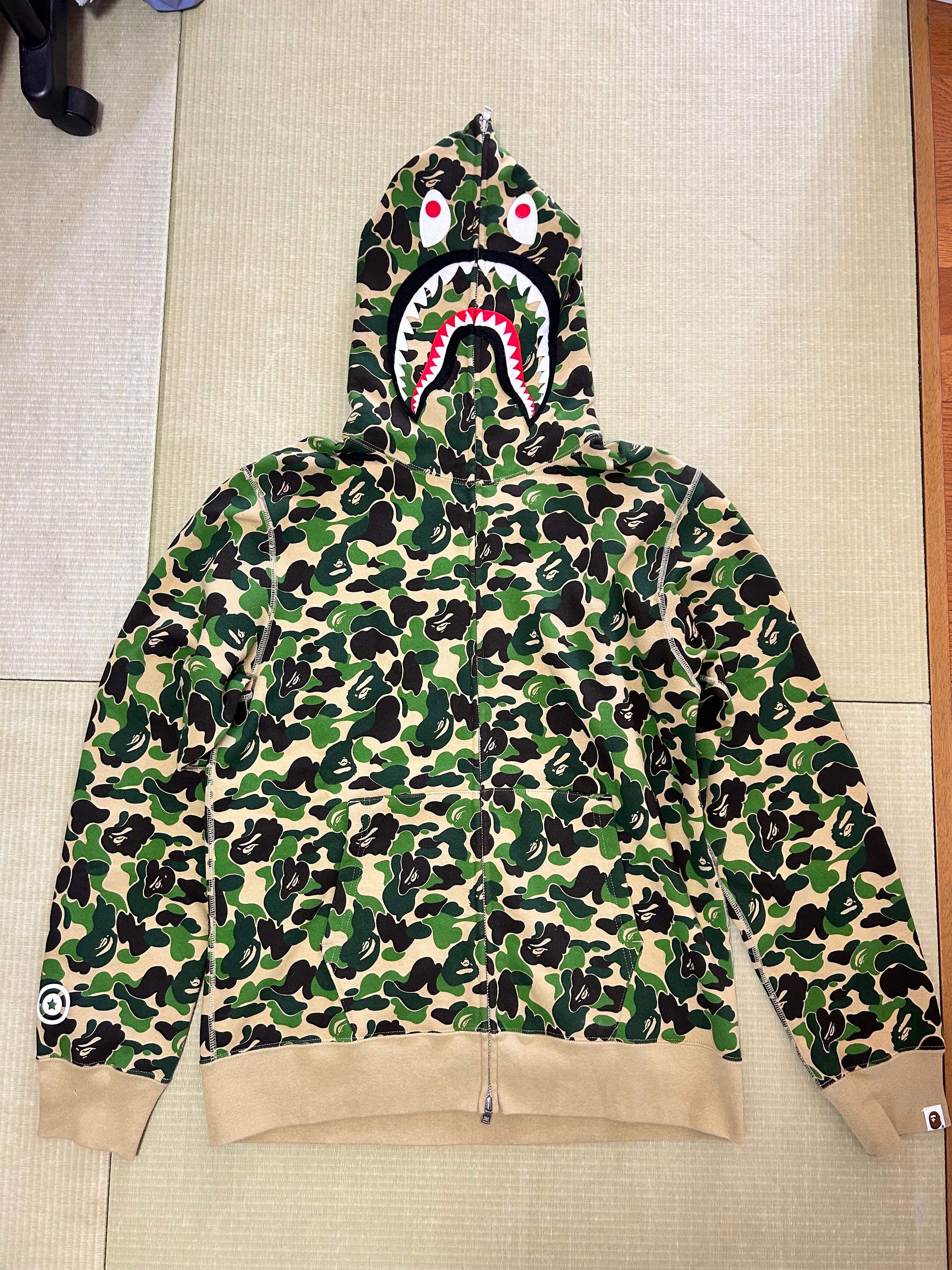 A BATHING APE ABC Camo Shark Full Zip Hoodie "Green"