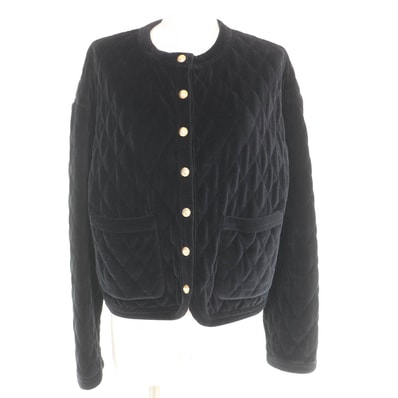 極美品 セリーヌ ノーカラージャケット ブラック レディース 36 2Y492679I