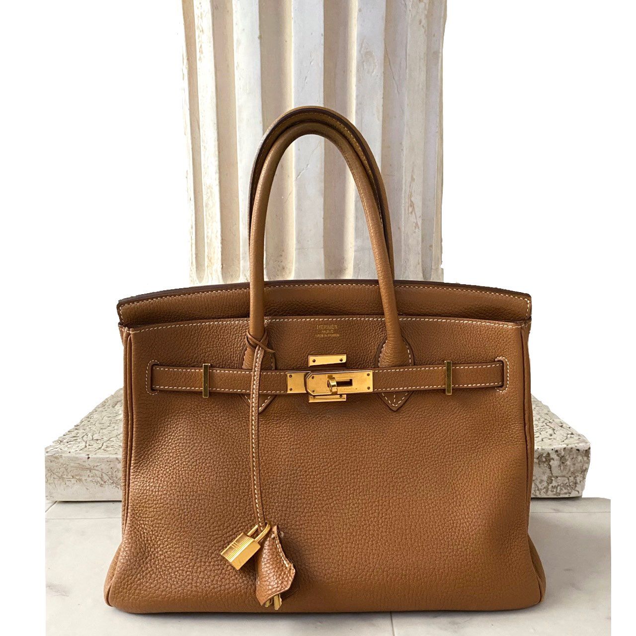 Hermes Birkin Taurillon Clemence "Gold/Silver"
