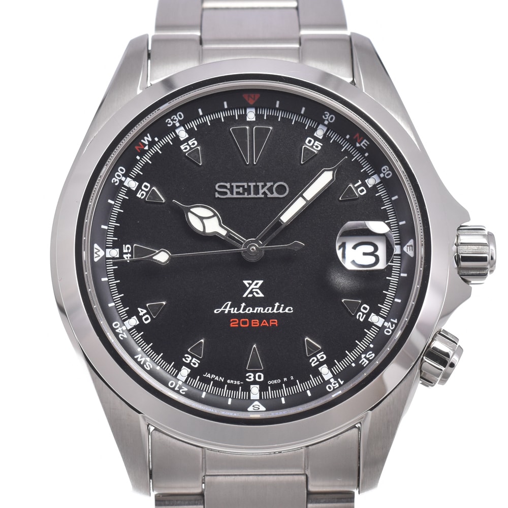 セイコー SEIKO 6R35-00E0 プロスペックス アルピニスト ブラック 自動巻き メンズ 良品 内箱付き 腕時計 N#151111