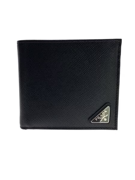 PRADA Saffiano Leather Wallet "Black"