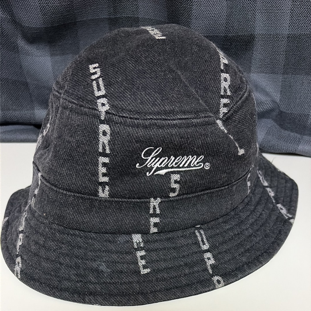 supreme Logo Stripe Jacquard Denim Crusher