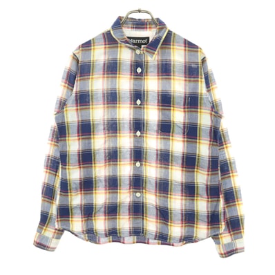 MARMOT マーモット チェック柄 マルチカラー 長袖 シャツ L ネイビー系