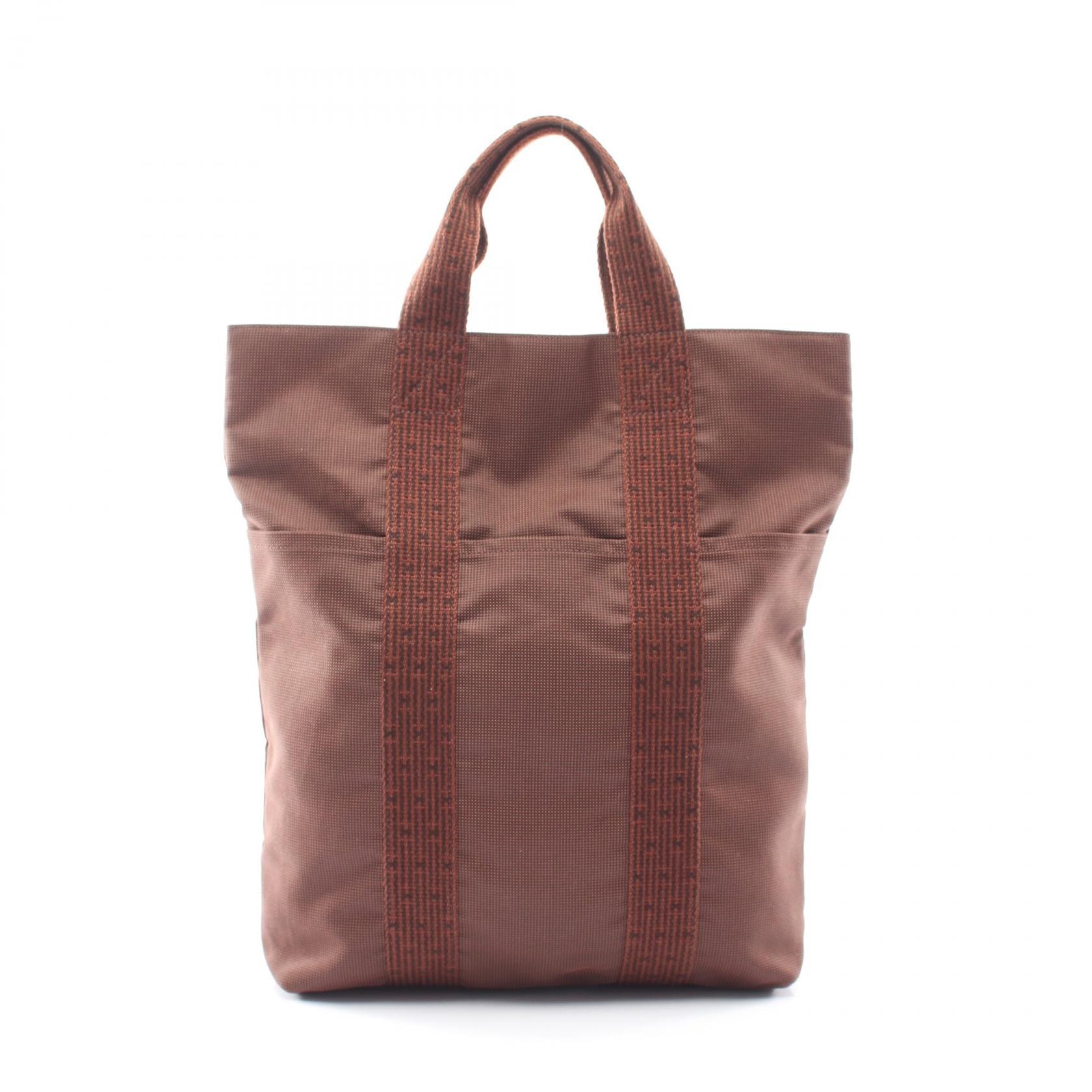 エルメス HERMES エールライン カバス トートバッグ バッグ キャンバス ナイロンキャンバス メンズ レディース ブラウン系 【中古】