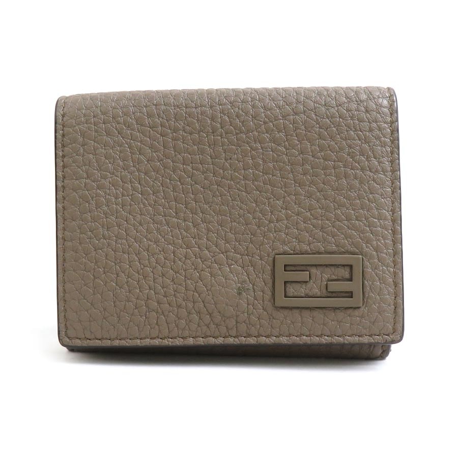 フェンディ FENDI 三つ折り財布 レザー カーキブラウン レディース 7M0280-AGQZ【中古】 56128k