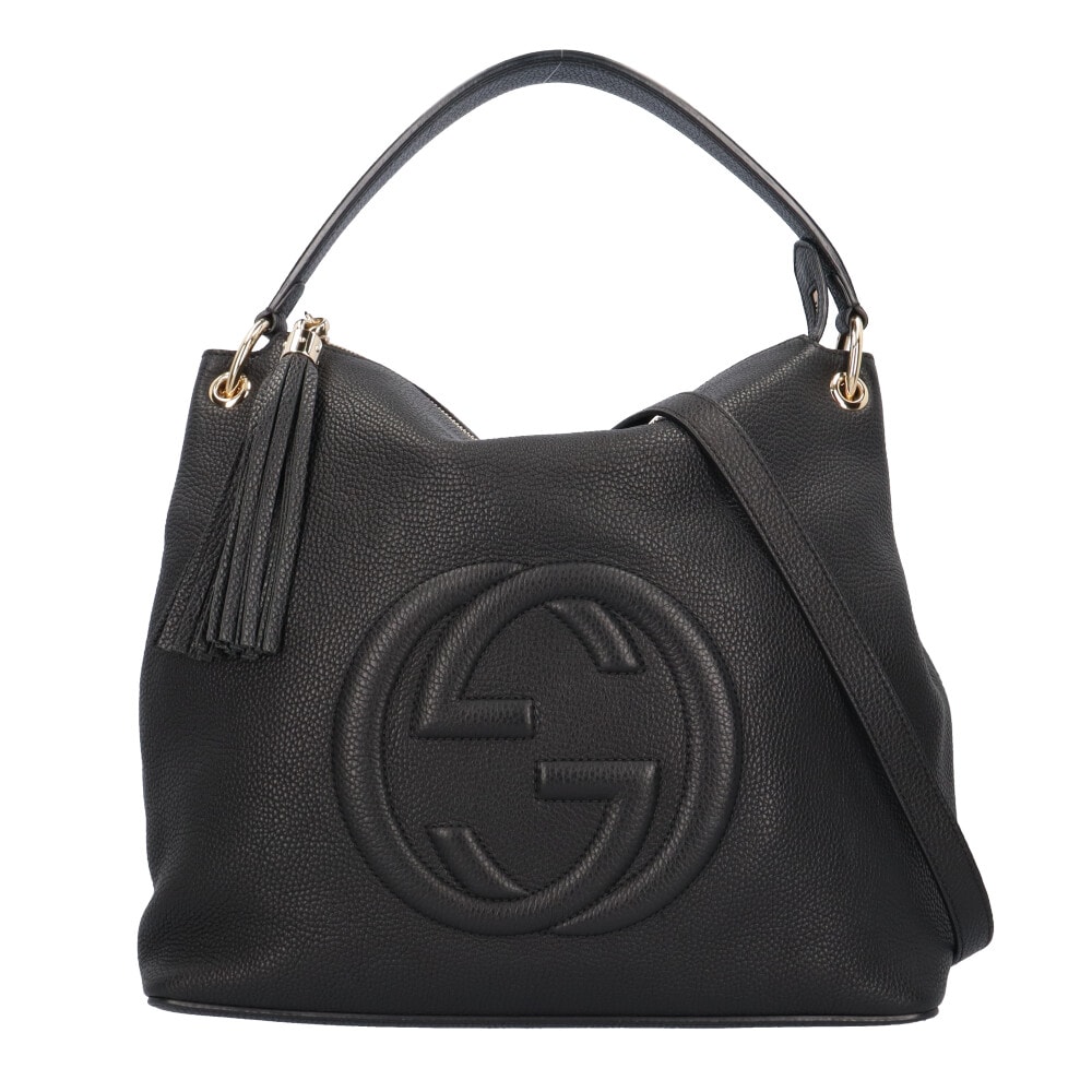 グッチ アウトレット品 ソーホー ショルダーバッグ レザー 536194 ブラック レディース GUCCI  中古