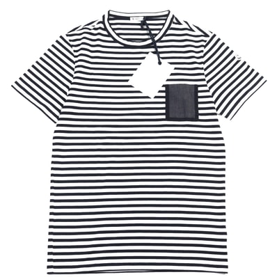 未使用品 モンクレール
半袖Tシャツ ホワイト ネイビー メンズ XS