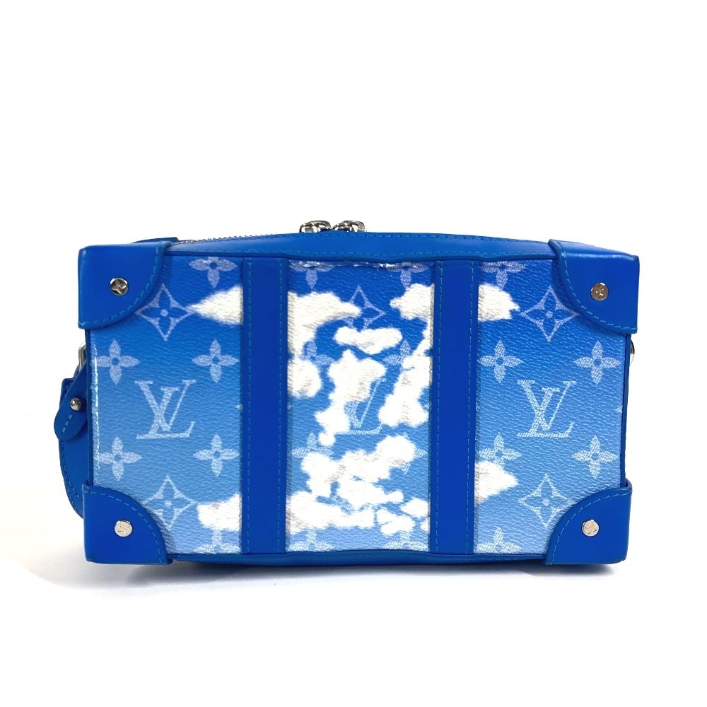 ルイヴィトン LOUIS VUITTON ソフトトランクウォレット M45432 モノグラムクラウズ 雲 斜め掛け カバン ポシェット 長財布 クラッチバッグ ショルダーバッグ レザー ブルー