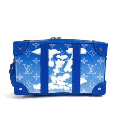 ルイヴィトン LOUIS VUITTON ソフトトランクウォレット M45432 モノグラムクラウズ 雲 斜め掛け カバン ポシェット 長財布 クラッチバッグ ショルダーバッグ レザー ブルー