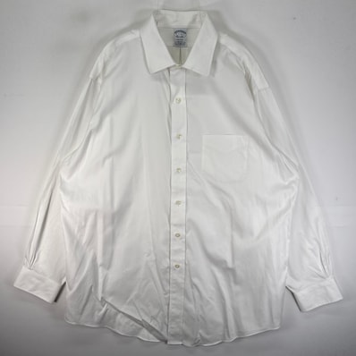 古着 ブルックスブラザーズ Brooks Brothers 長袖シャツ 胸ポケ XL ホワイト系 無地 メンズ