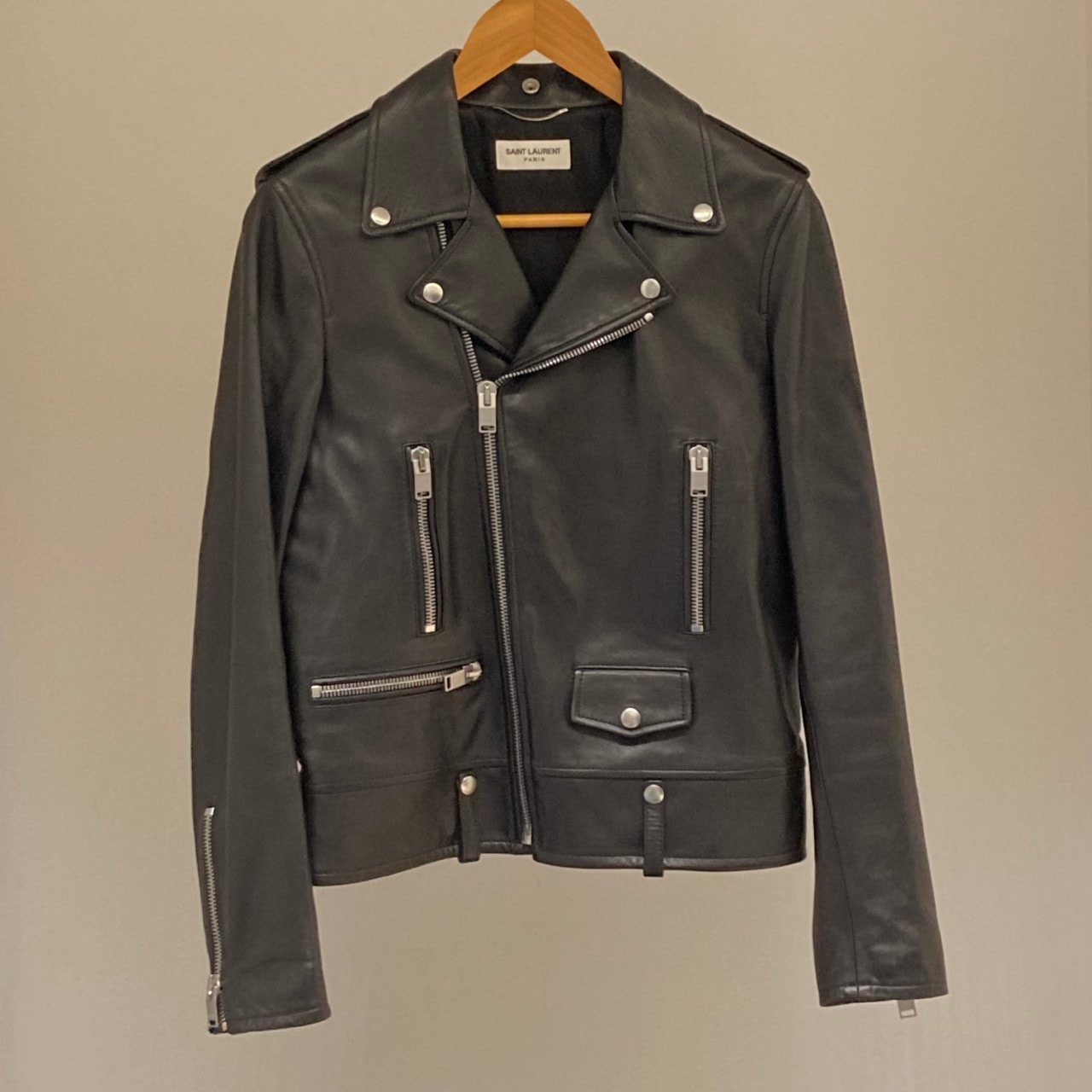 SAINT LAURENT PARIS(サンローラン・パリ) クラシックモーターライダースレザージャケット 397290 Y5YA1 サイズ46 ブラック