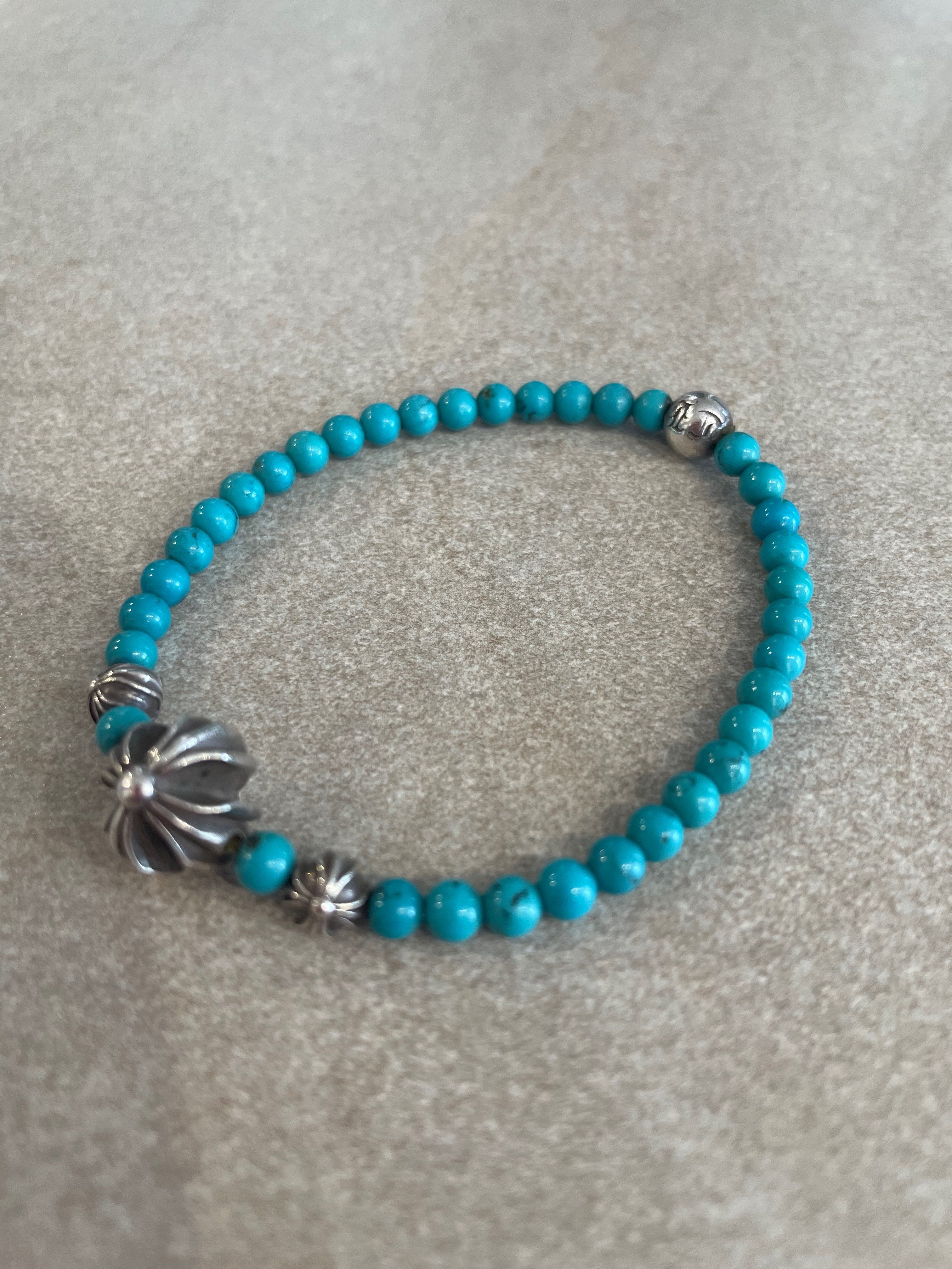 クロムハーツ BEAD ブレスレット 4mm ターコイズ