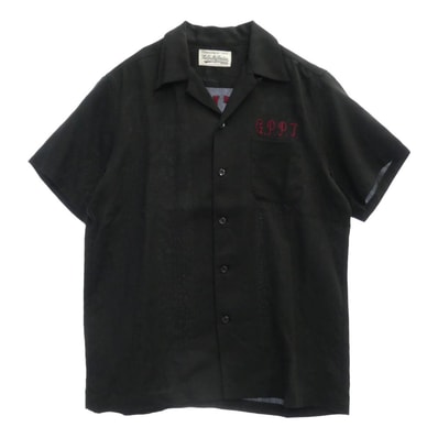 WACKO MARIA ワコマリア 半袖シャツ the guilty parties バックロゴ レーヨン 半袖 ボーリング オープンカラー シャツ ブラック系 M【中古】