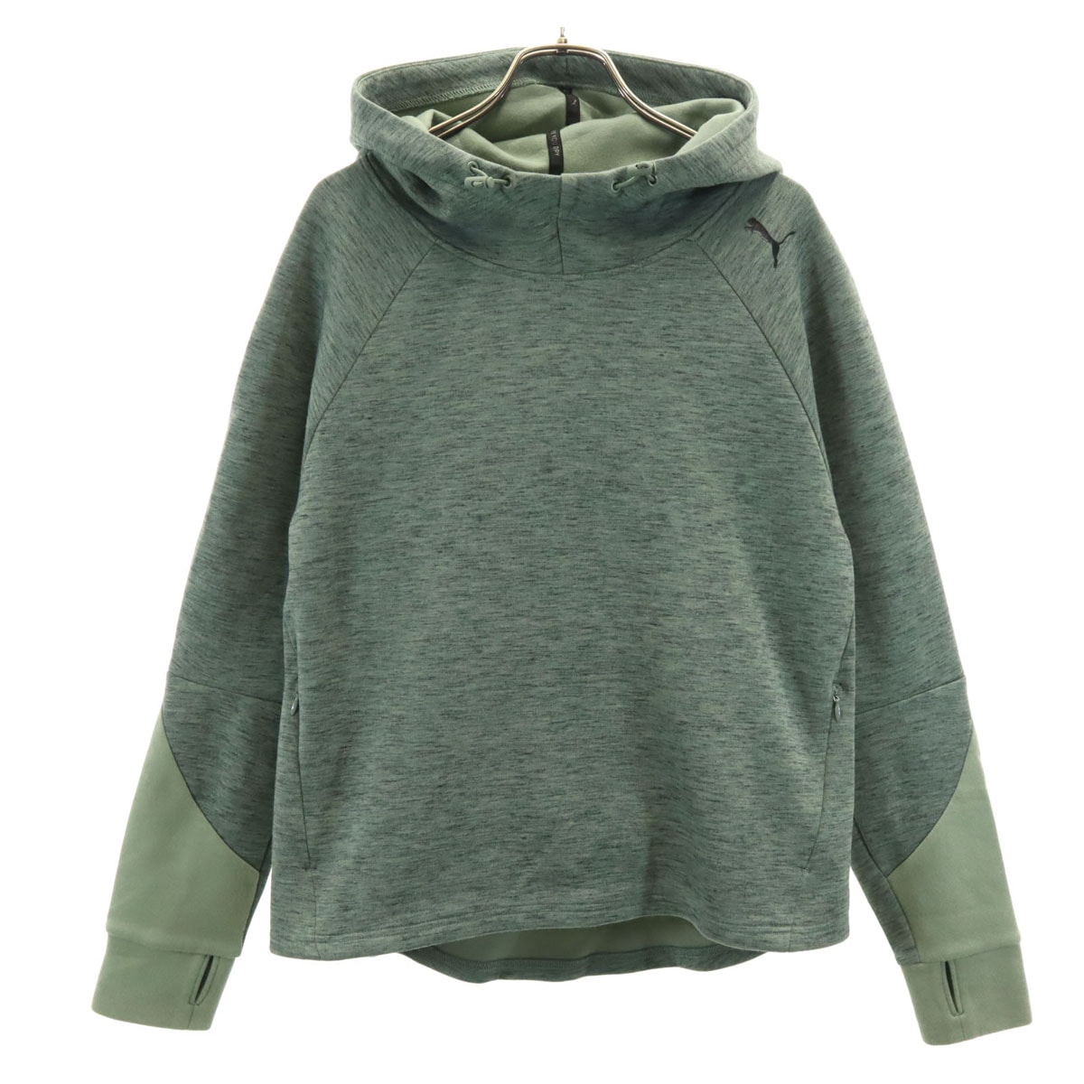 PUMA プーマ 長袖 パーカー S カーキ系