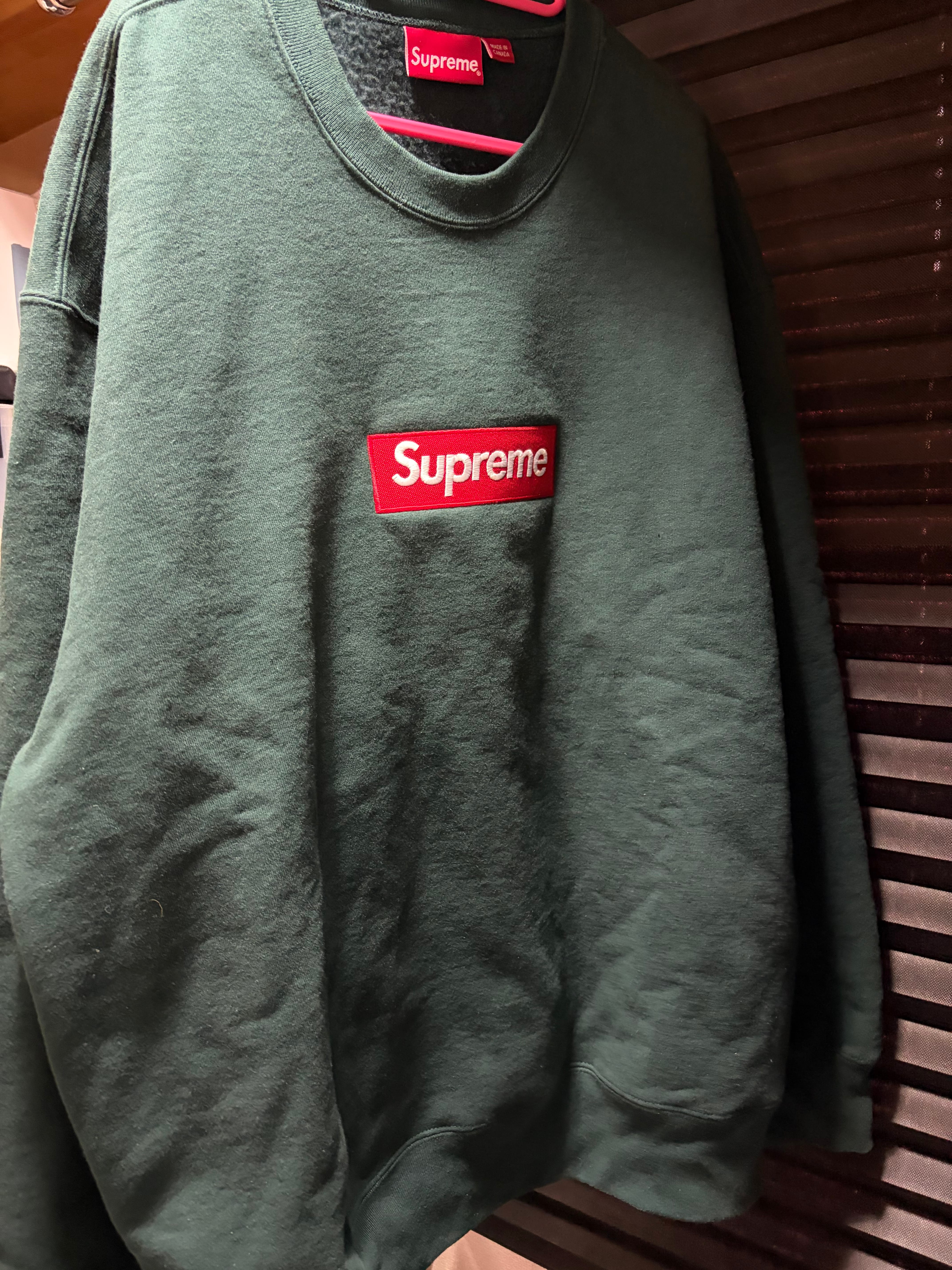 Supreme Box Logo Crewneck "Dark Pine" (22FW)
