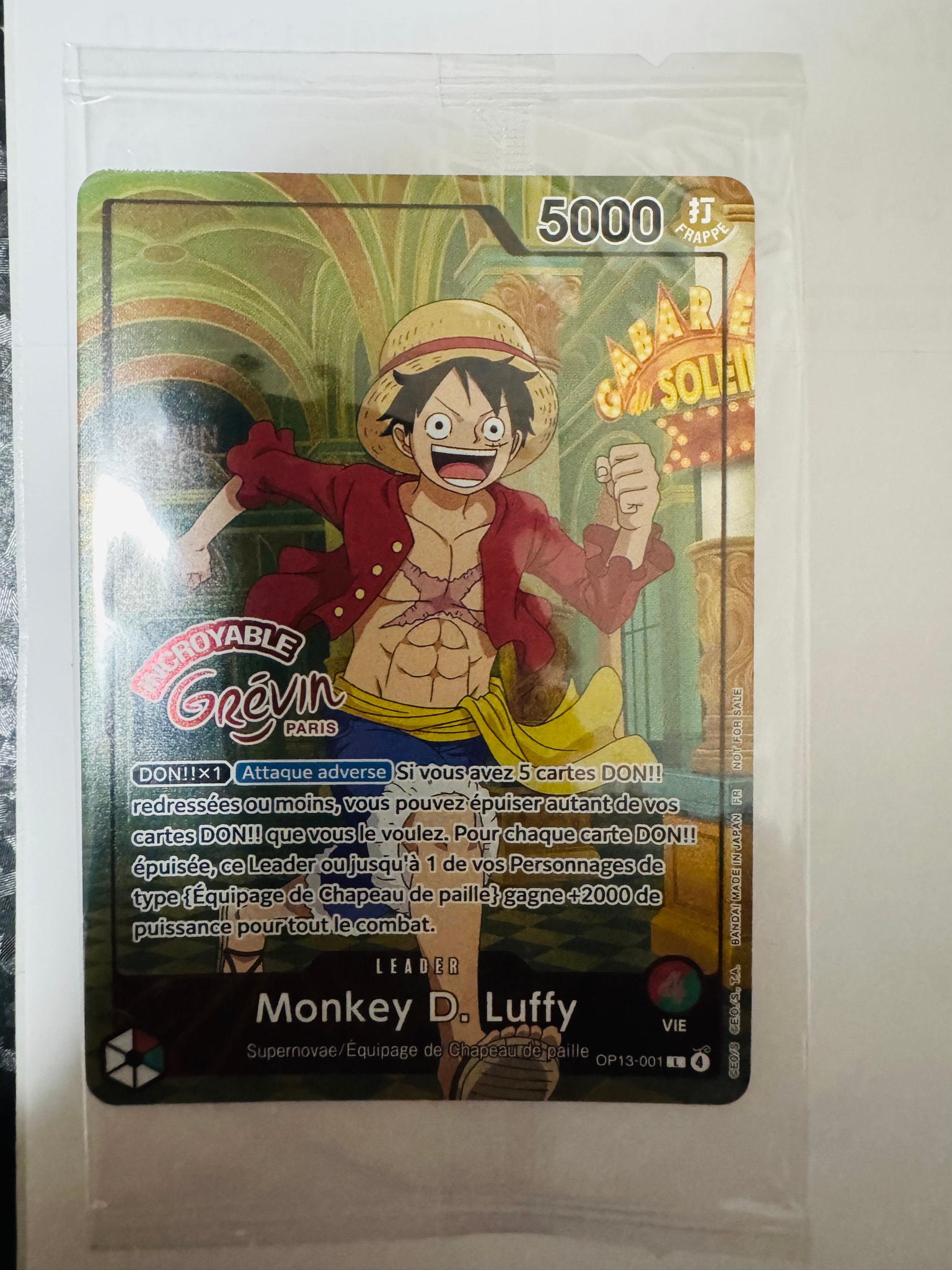 モンキー・D・ルフィ L [OP13-001]【フランス語版】(プロモーションカード「ONE PIECE × グレヴァン美術館」)