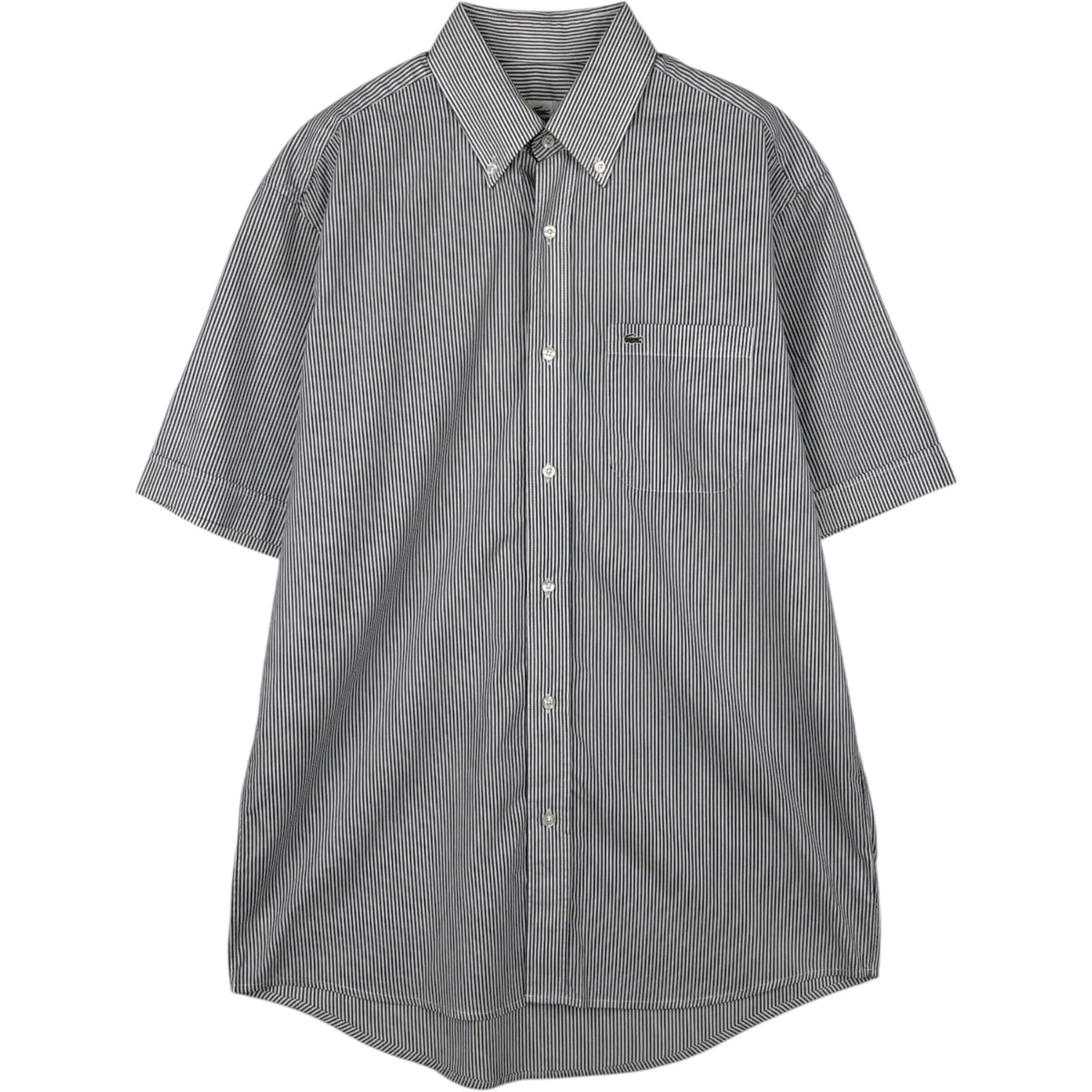 古着 ラコステ LACOSTE REGULAR FIT 半袖 ボタンダウン ストライプシャツ メンズL相当/eaa653170