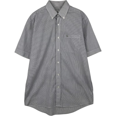古着 ラコステ LACOSTE REGULAR FIT 半袖 ボタンダウン ストライプシャツ メンズL相当/eaa653170