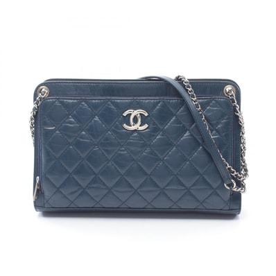 シャネル CHANEL マトラッセ ショルダーバッグ バッグ レザー レディース ブルー系 【中古】