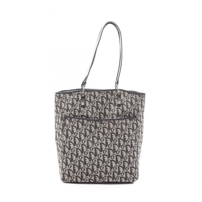 ディオール Dior トロッター トートバッグ バッグ キャンバス レザー レディース ブラック系 / アイボリー系 【中古】