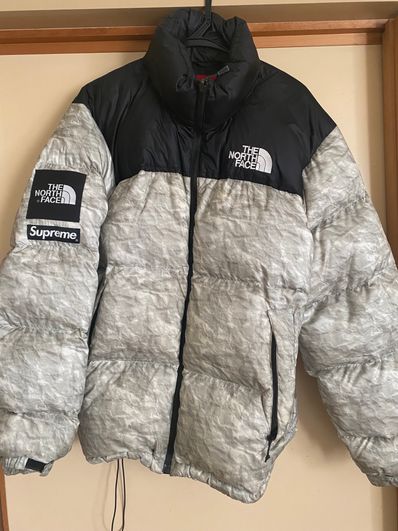 Supreme x The North Face Nuptse Jacket "White Paper Print"