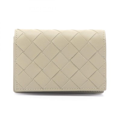 ボッテガヴェネタ BOTTEGA VENETA イントレチャート カードケース アクセサリー レザー メンズ ベージュ系 605720VCPQ32919 【中古】