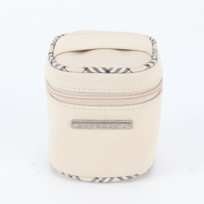 ■美品 バーバリー バニティ バッグ チェック 柄ポーチ
