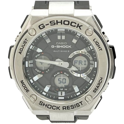CASIO カシオ 腕時計 デジタルウォッチ 電波ソーラー G-SHOCK ラバー ブラック GST-W110