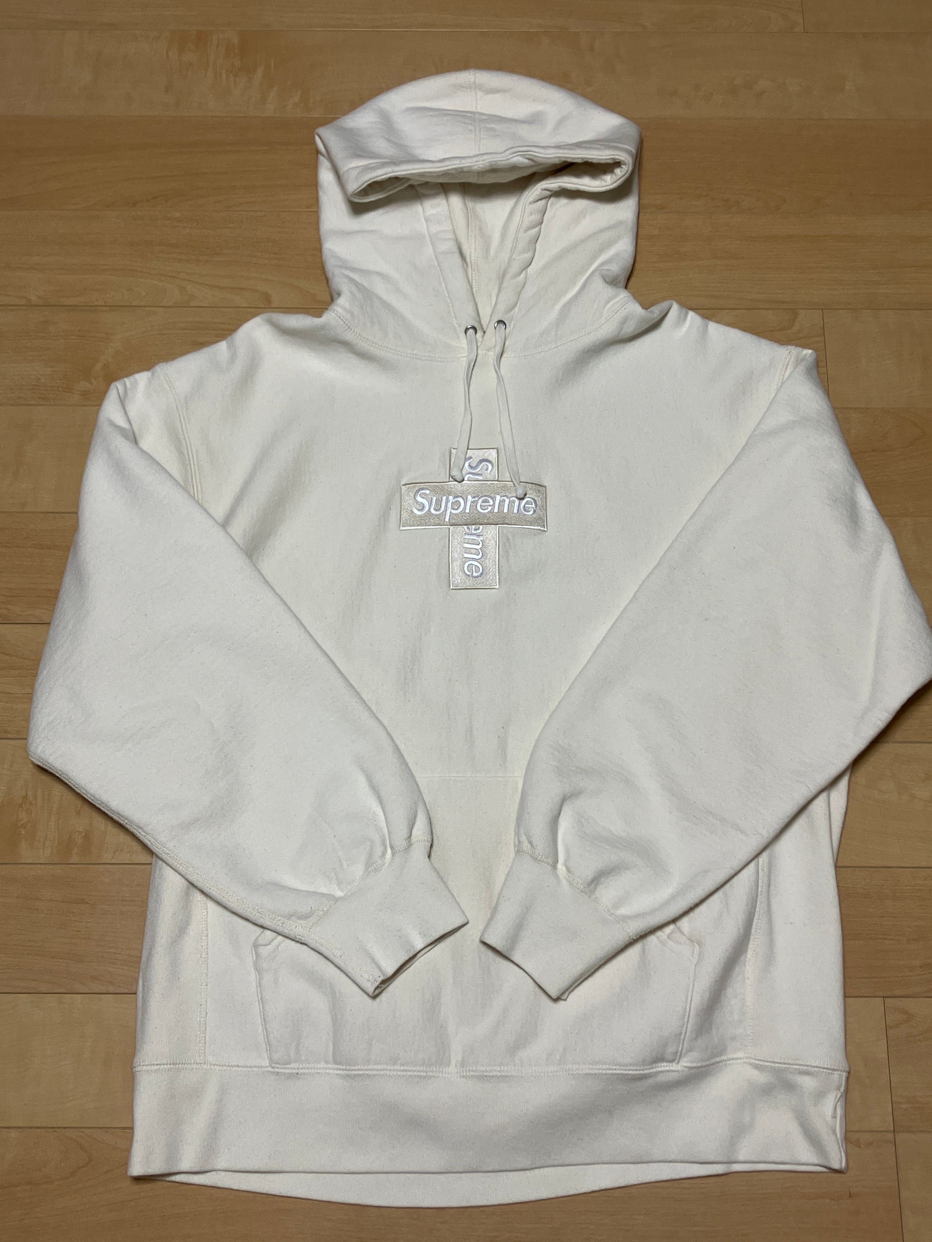 Supreme Cross Box Logo Hooded Sweatshirt "Natural"