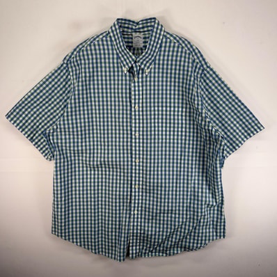 古着 ブルックスブラザーズ Brooks Brothers 半袖シャツ 胸ポケ REGENT 1818 2XL ブルー系 チェック メンズ